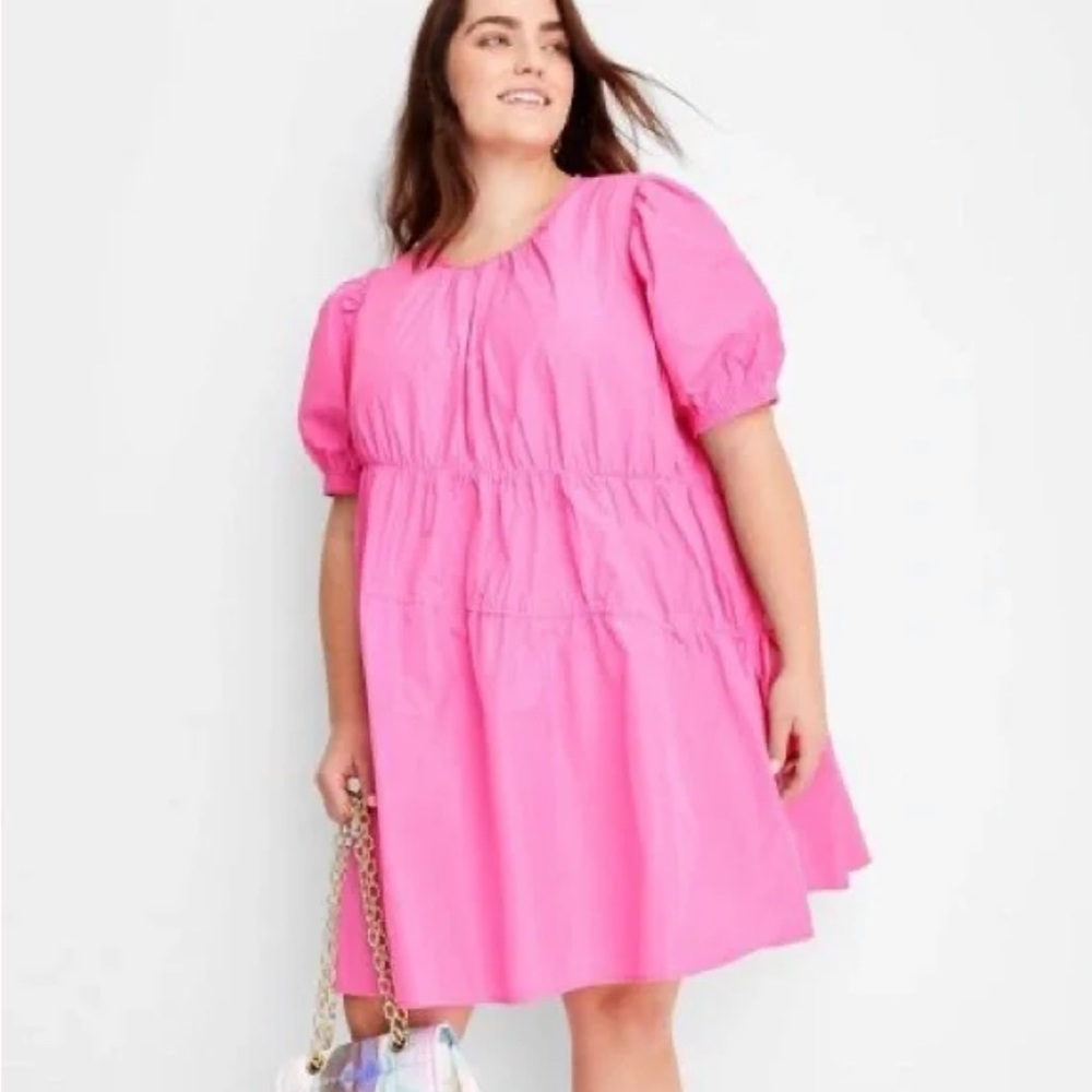 NEW pink puffer dress 4XL